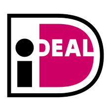 Een roze en zwart logo met het woord deal erop.