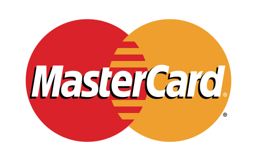 Een rood en oranje mastercard-logo op een witte achtergrond