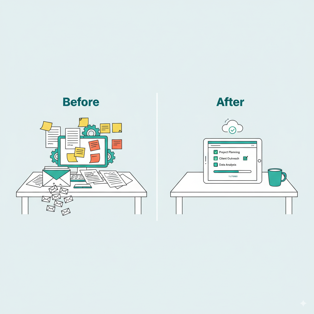 Instructor assisting a group of older adults using laptops in a classroom.