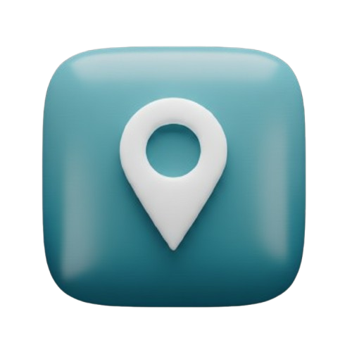 White location pin on a teal square.