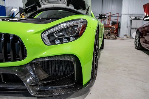 Up close to light green car in our garage | Eurocharged