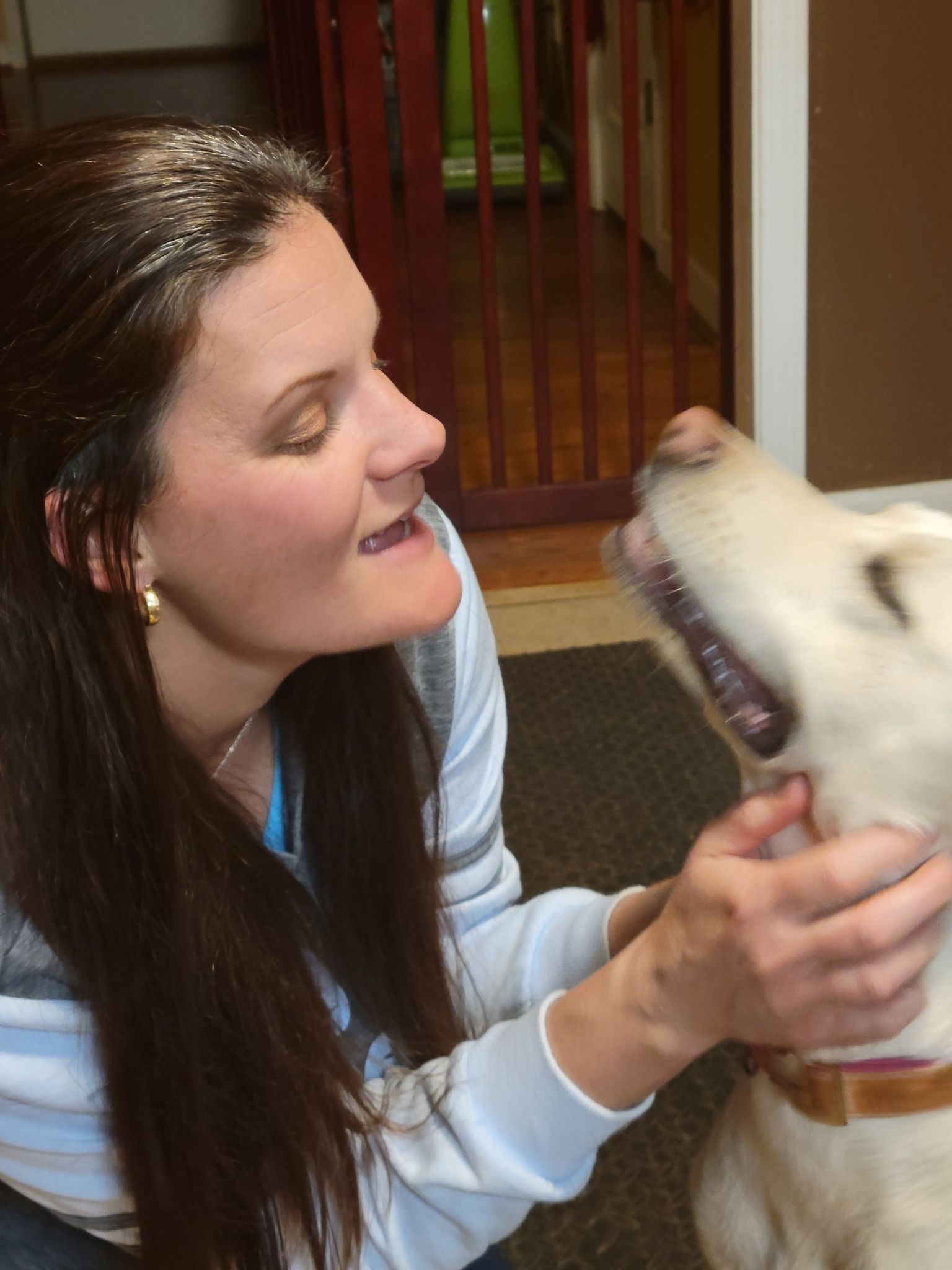Krystle with White Dog — Winston-Salem, NC — A Dog's Purpose