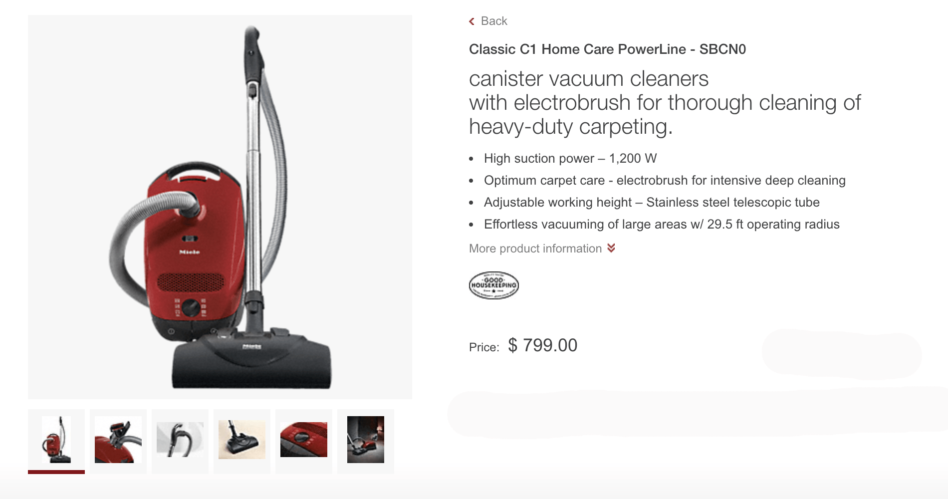 Miele Classic C1 HomeCare Portable Vacuum