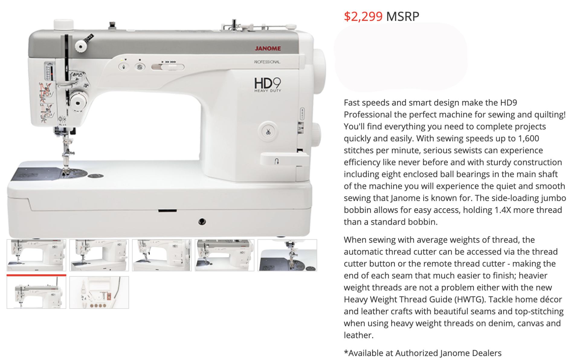 Frye's Sweeper & Sewing Janome Lineup