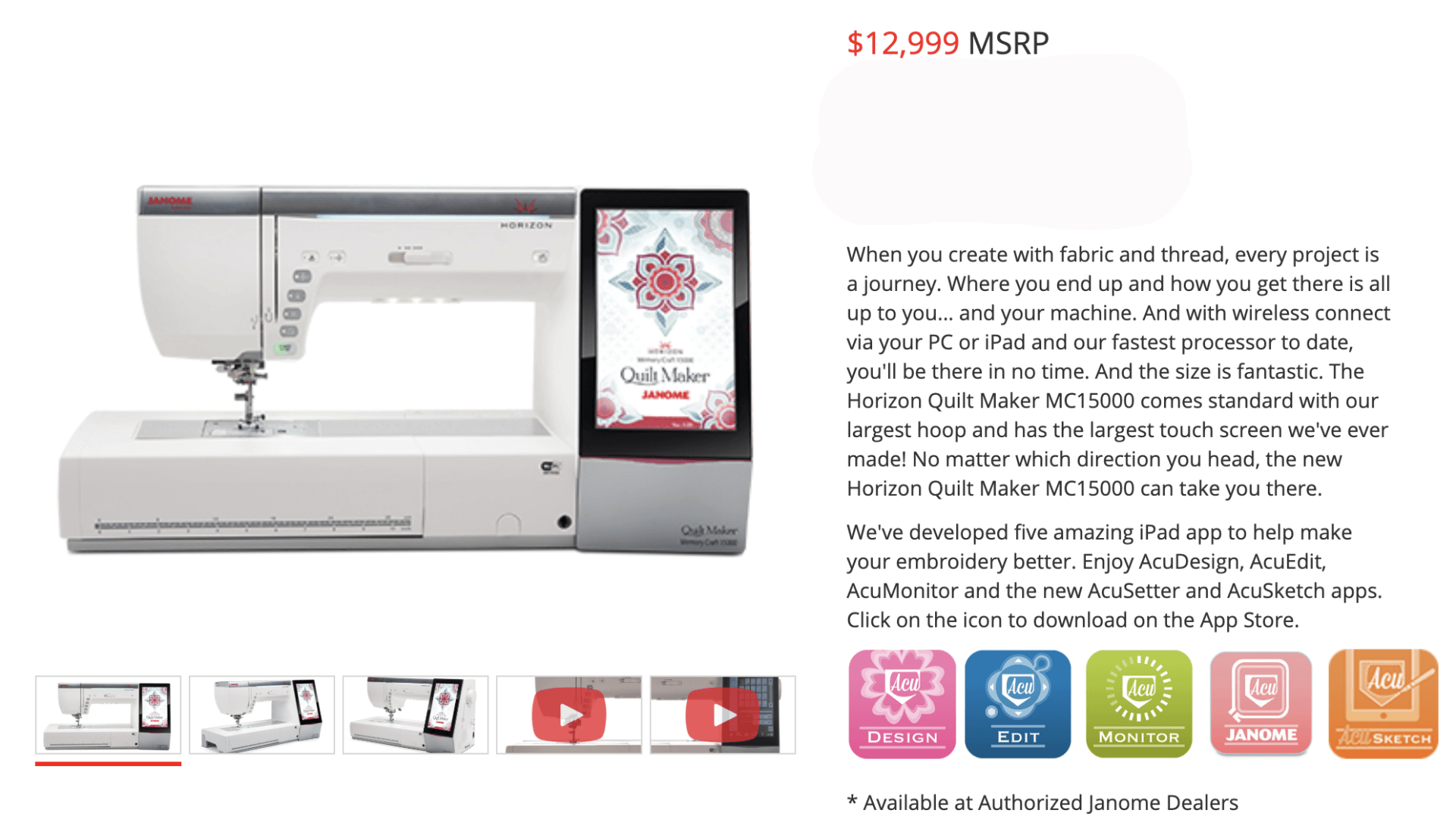 Frye's Sweeper & Sewing Janome Lineup