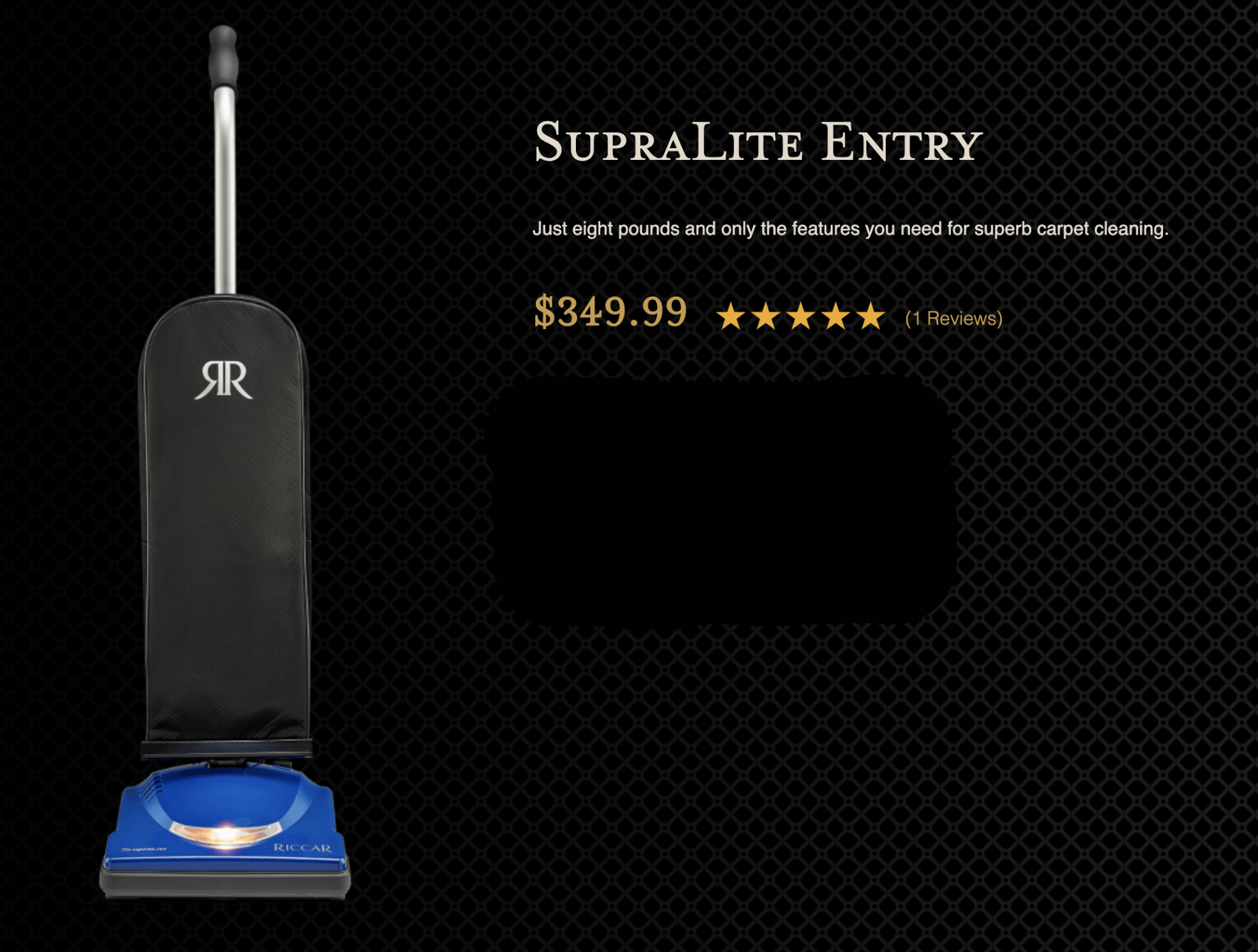 Riccar SupraLite R10E Personal Upright Vacuum