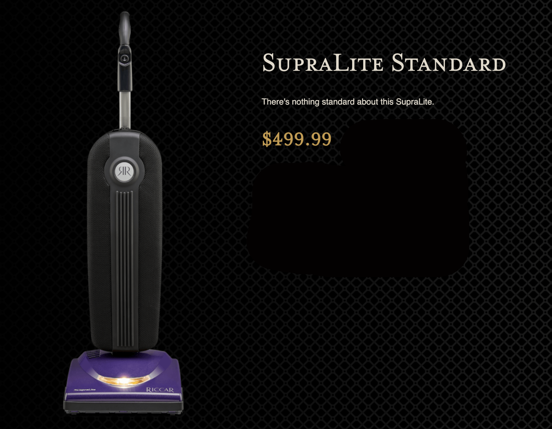 Riccar SupraLite R10S2 Personal Upright Vacuum