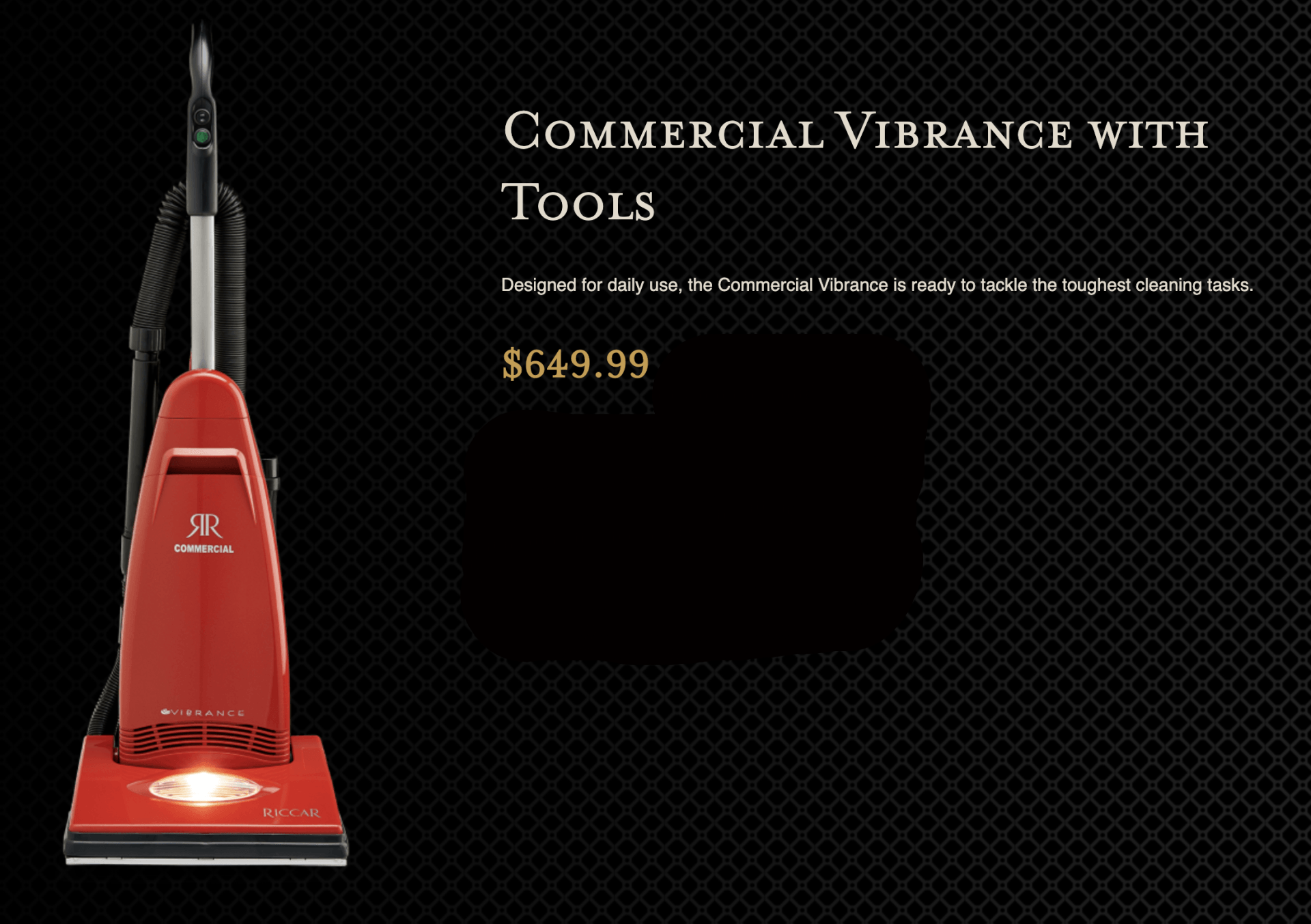 Riccar Vibrance Commercial Upright Vacuum