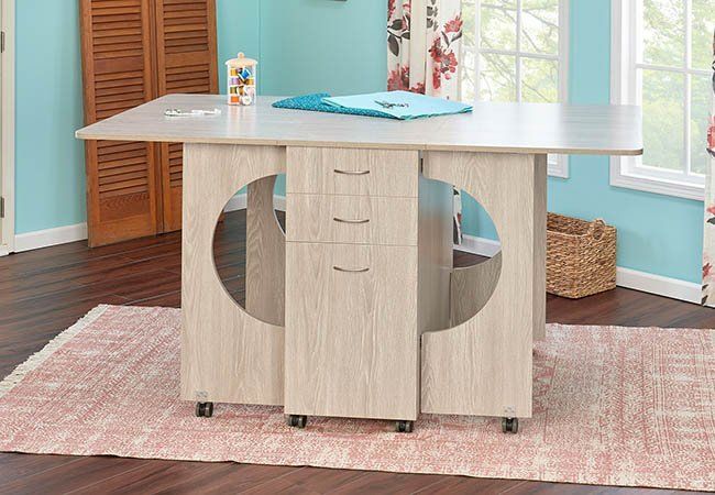 Tailormade cutting table sewing desk table grey oak wood or white