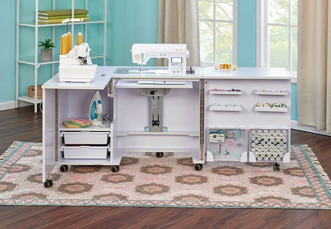 Tailormade eclipse sewing desk table grey oak wood or white