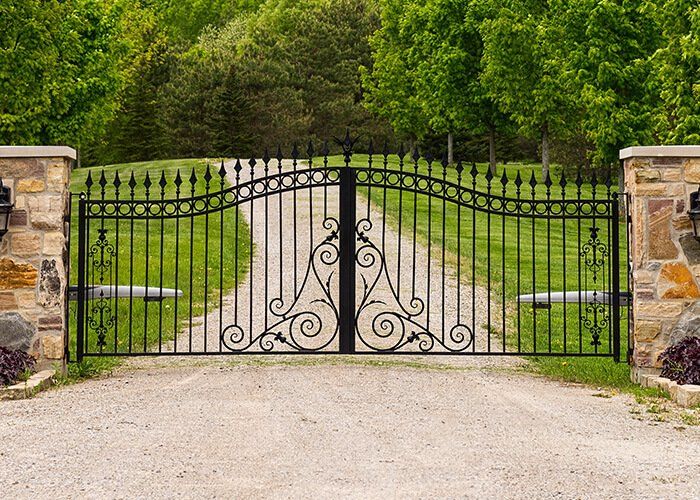Double wrought-iron gate — Fence and Gate Contractor in Wilmington, DE