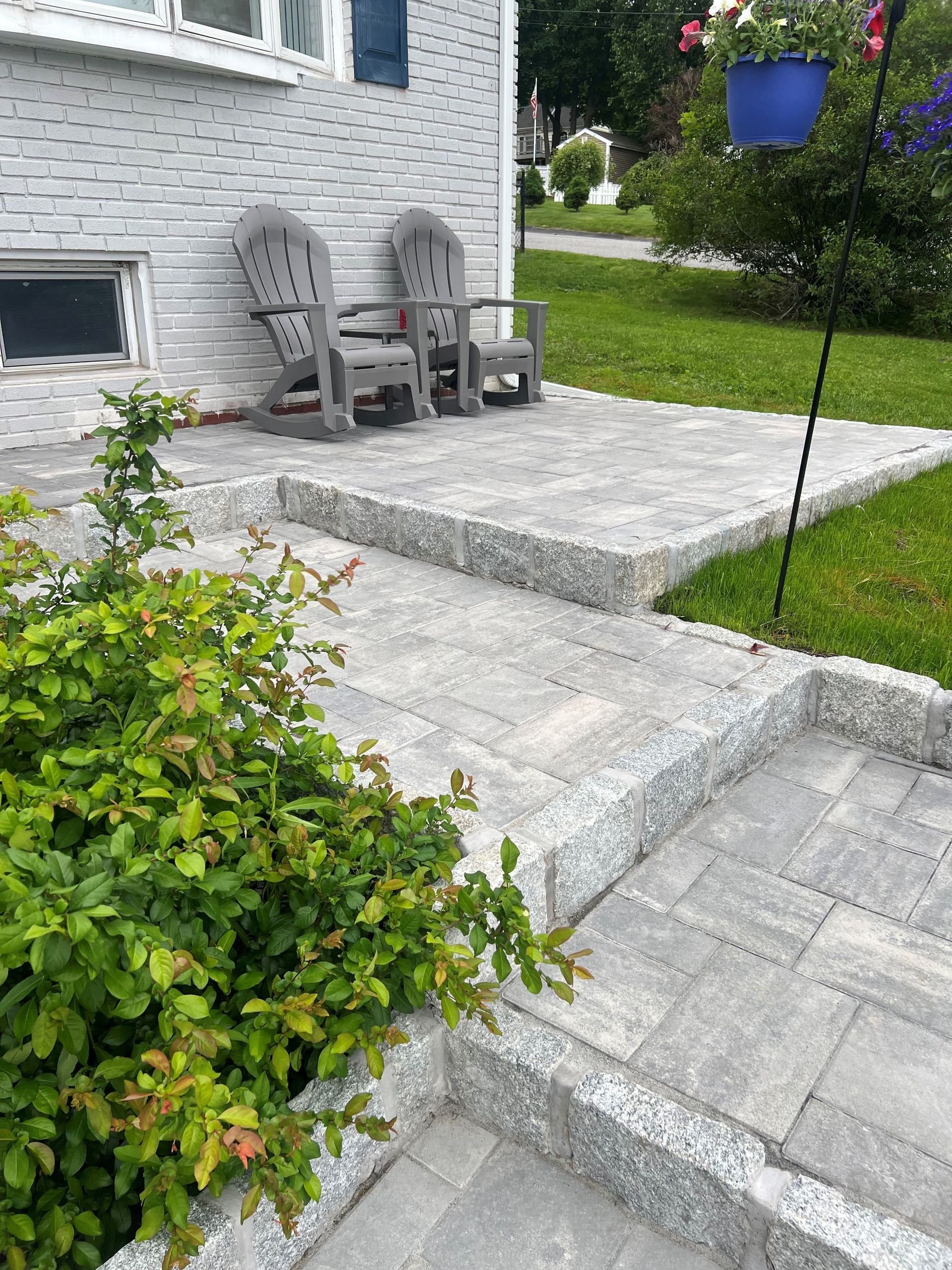 Durable paver walkway with Belgium block edging in Stormville, New York