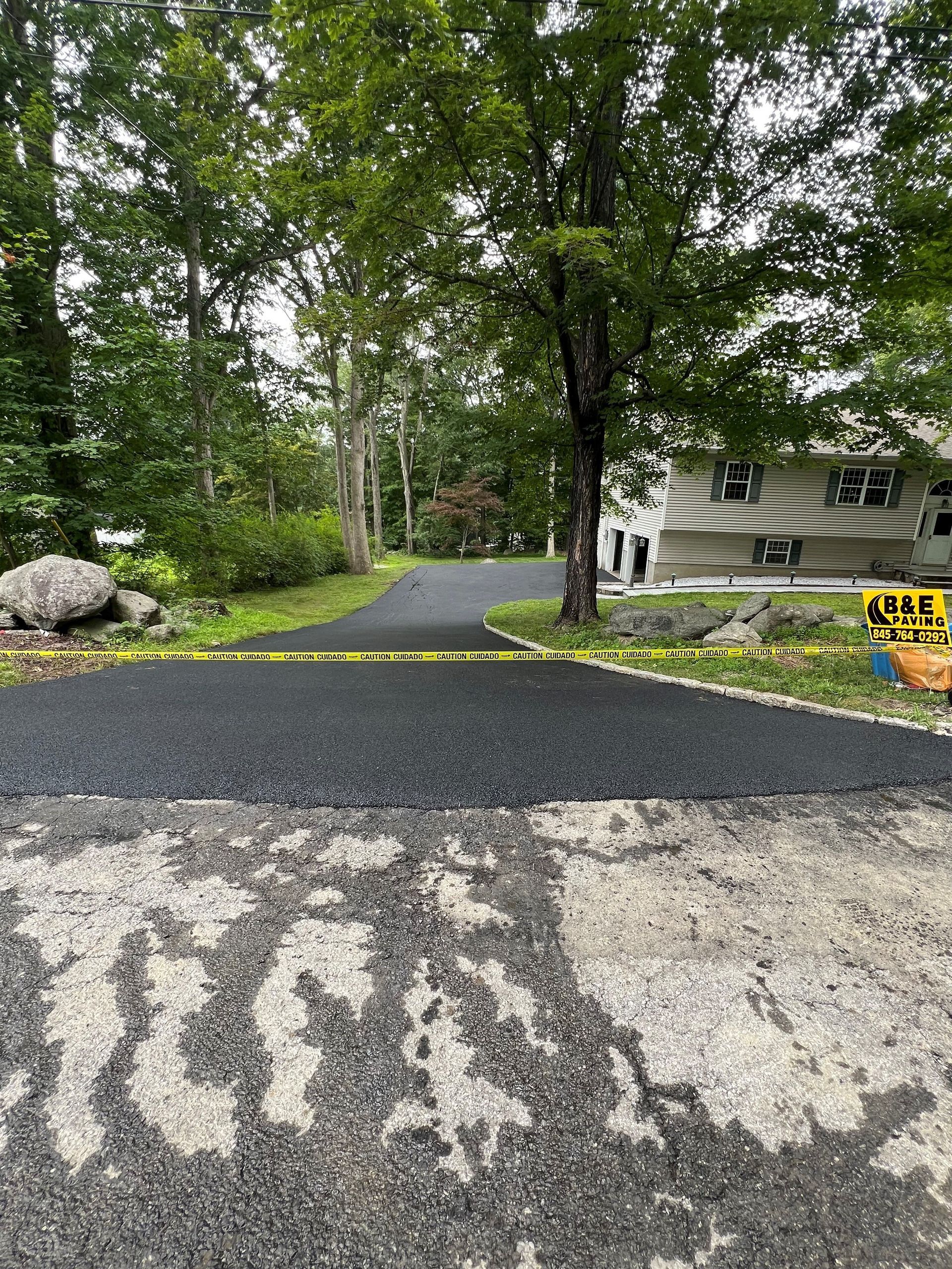 Asphalt paving project completed by B&E Paving & Sealcoating