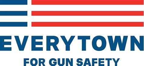 Logo of Everytown for Gun Safety: US flag design above blue 
