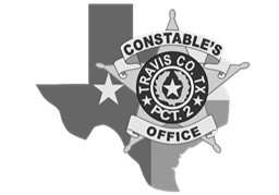 Travis County, Texas Constable's Office, Precinct 2 logo. Features a star-shaped badge over the Texas outline.