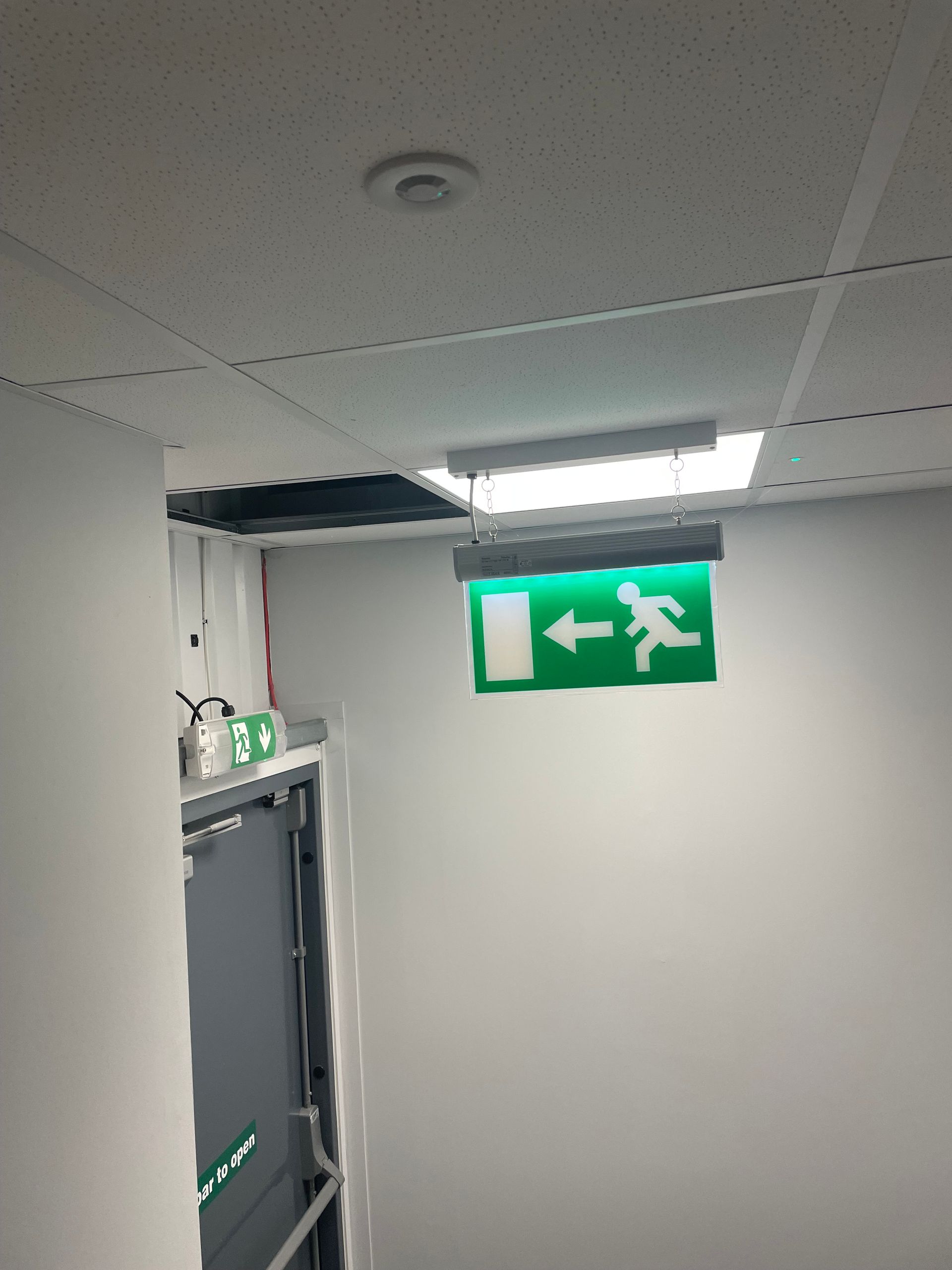 Emergency Sign Lights by Fire Exit