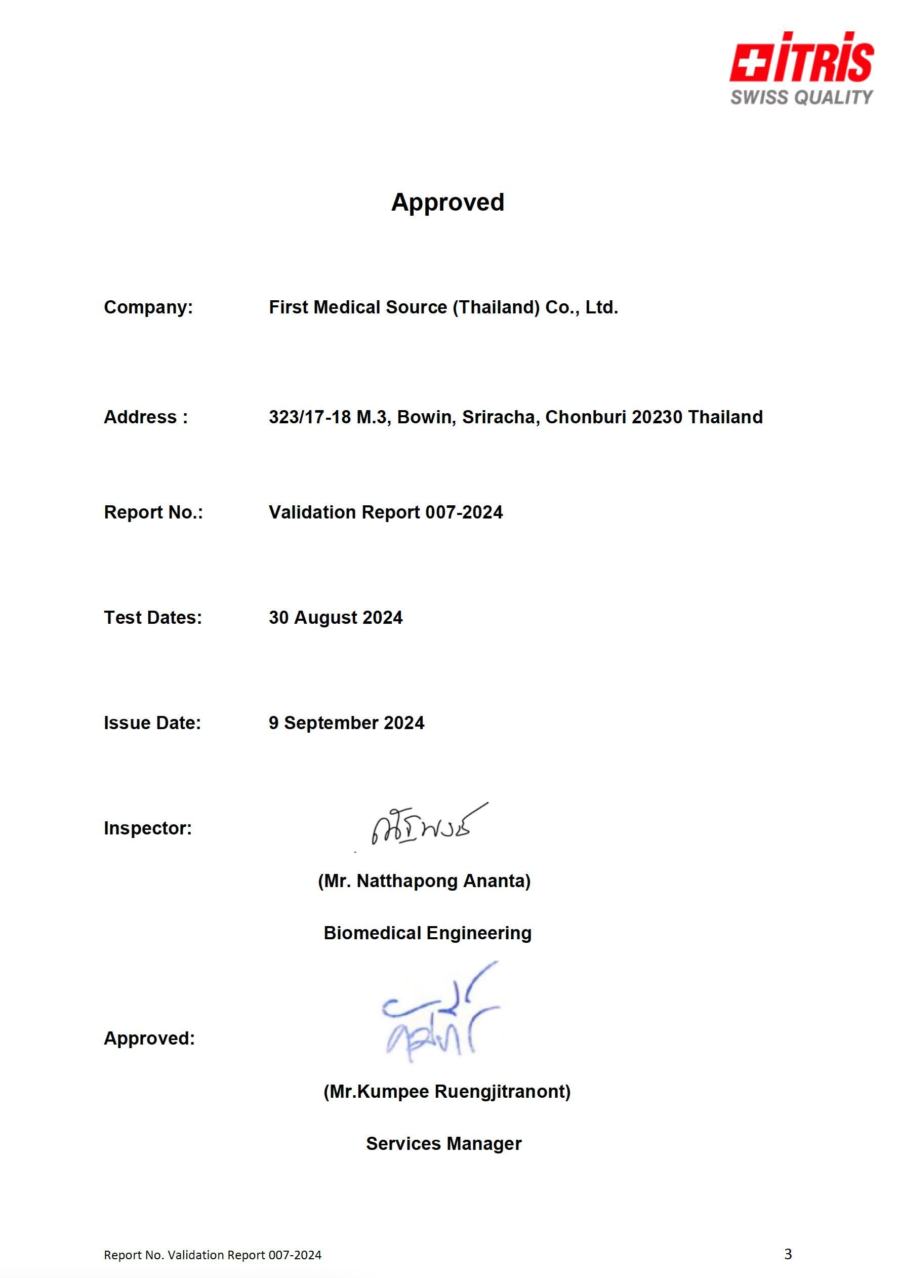 Certificate of sterilization 