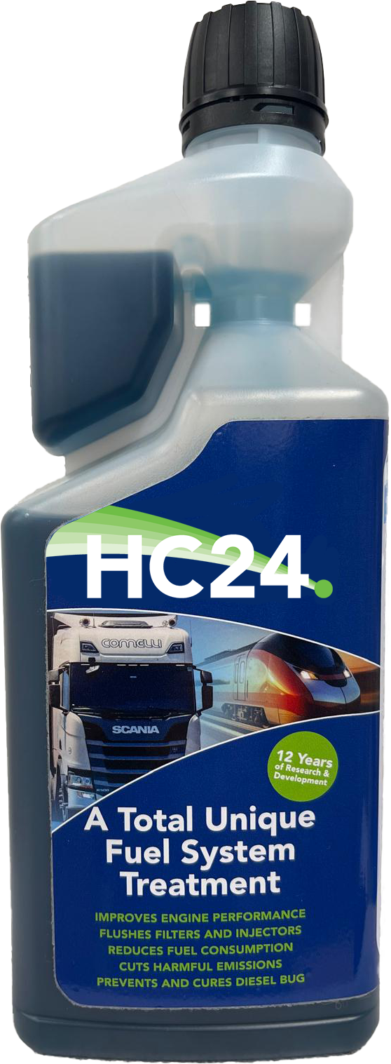 A bottle of aquasolve a total unique fuel system treatment