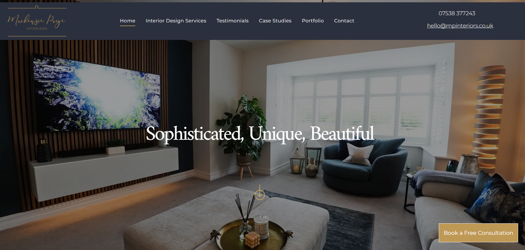 affordable website for interior designer by Bournemouth Web design agency