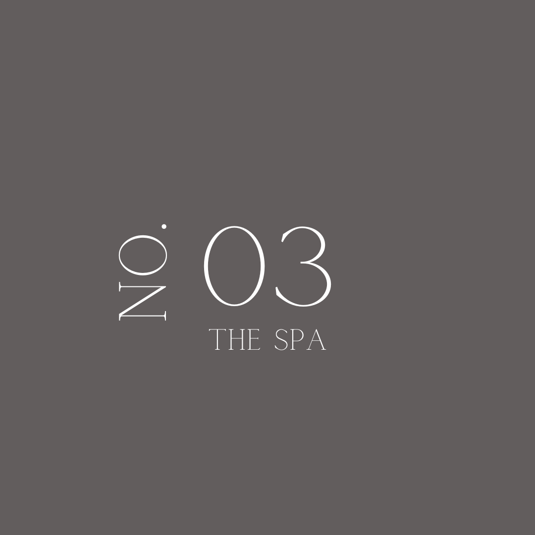 A logo for no 03 the spa on a grey background