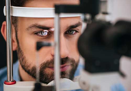 Eye Disease — Male Patient in Ophthalmology Clinic in Lawton, OK