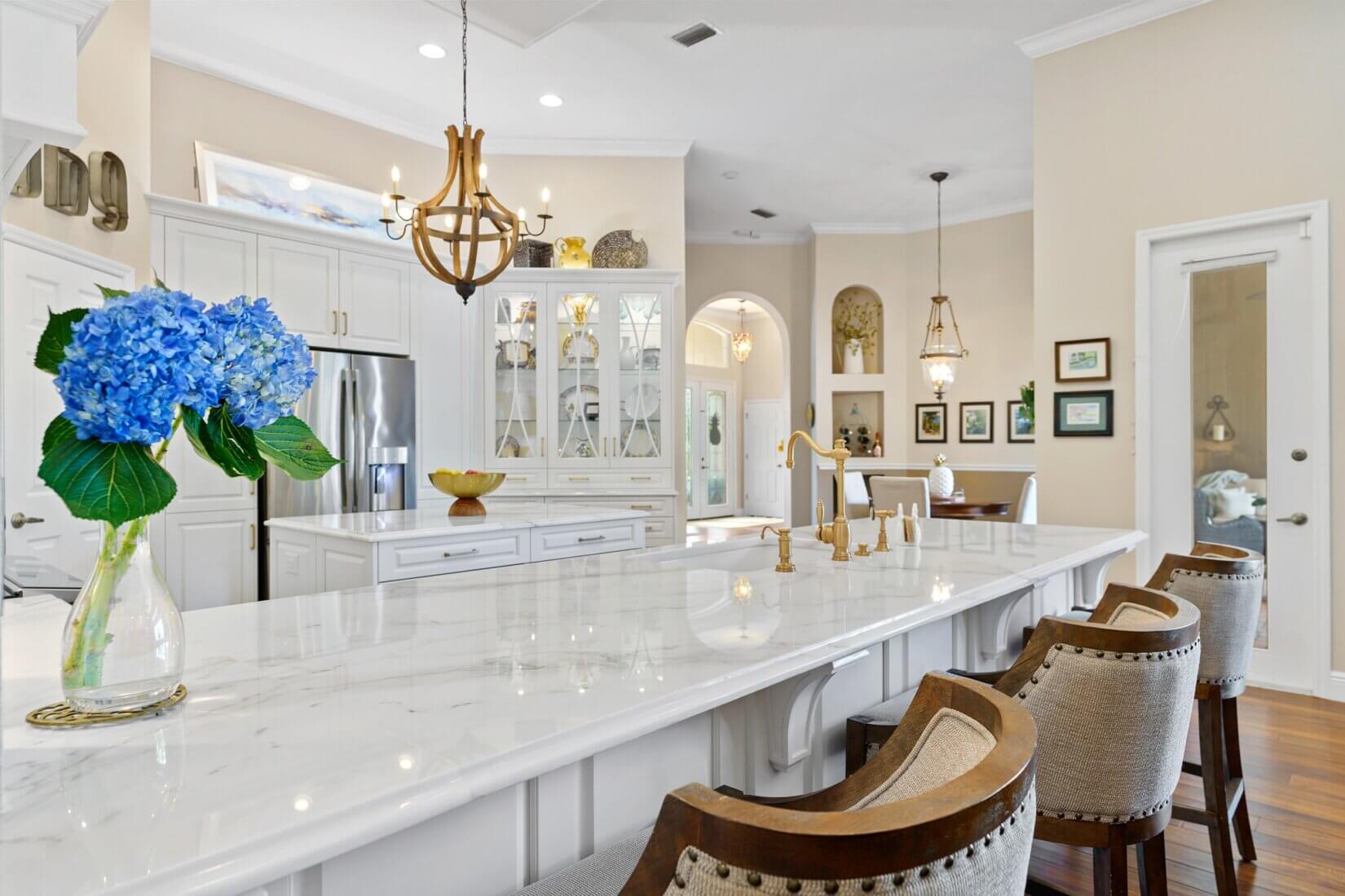 White Marble Kitchen Countertop — Sebastian, FL — Merriweather Home Design Concepts LLC