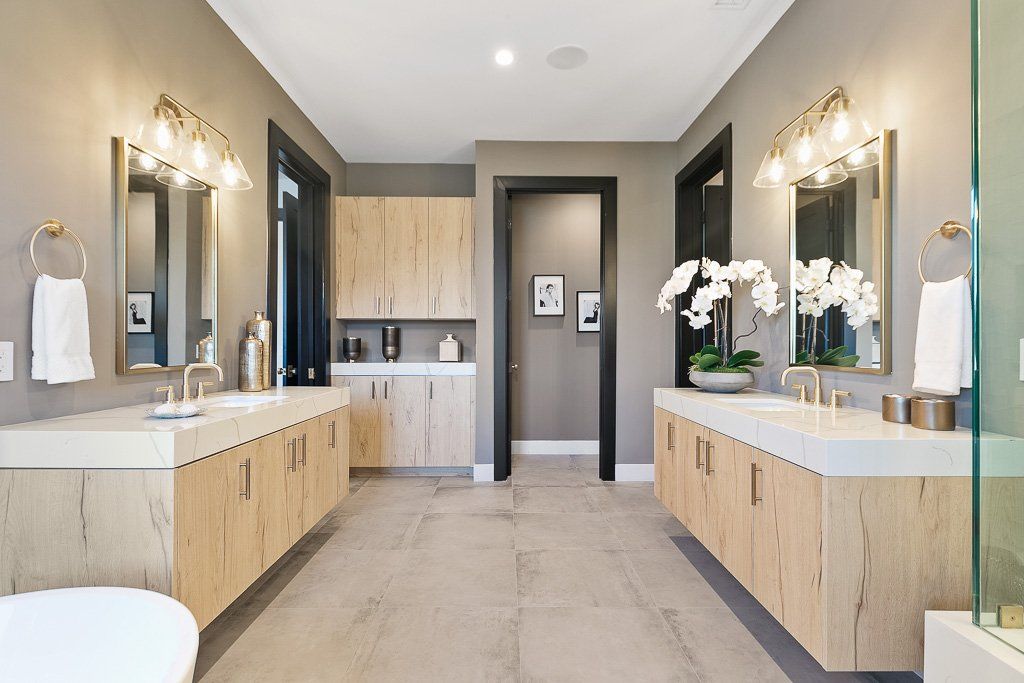 Bathroom dual sink renovation in Irvine, CA