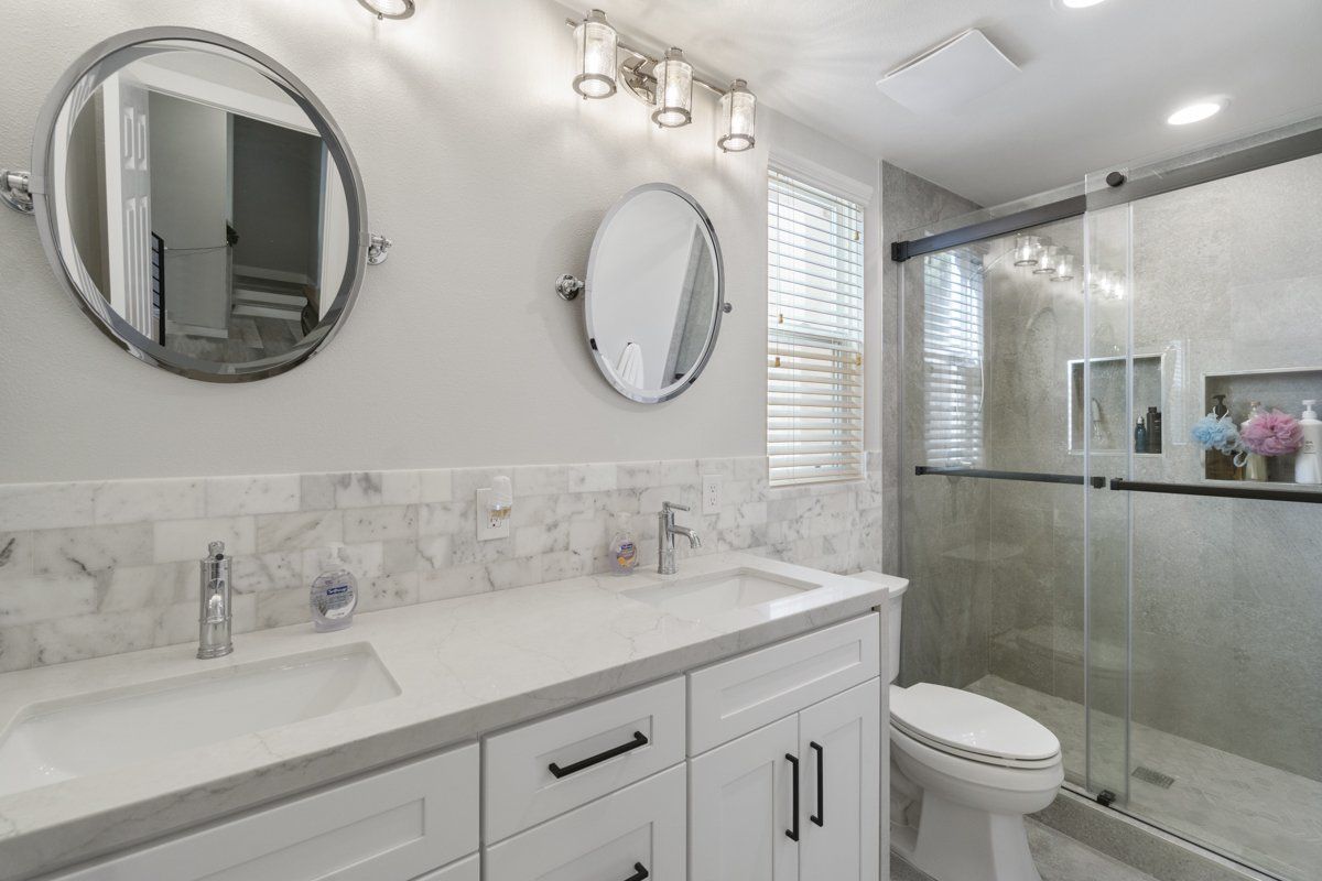 Bathroom sliding glass shower door replacement in Lake Forest, CA