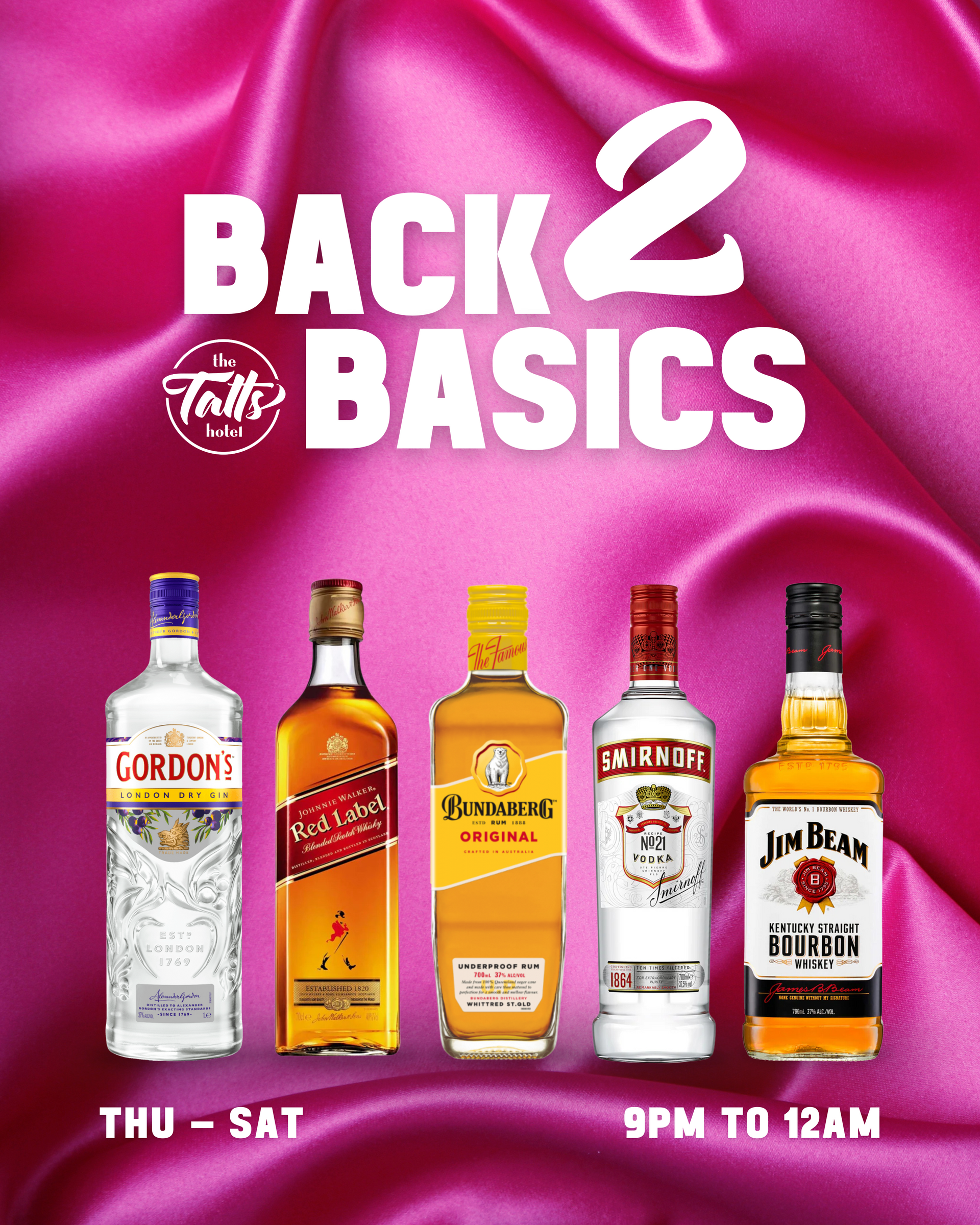 BACK2BASICS Spirits at Tatts Hotel
