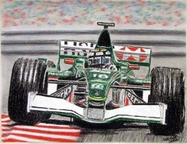 Eddie Irvine - Jaguar - Pastel Drawing