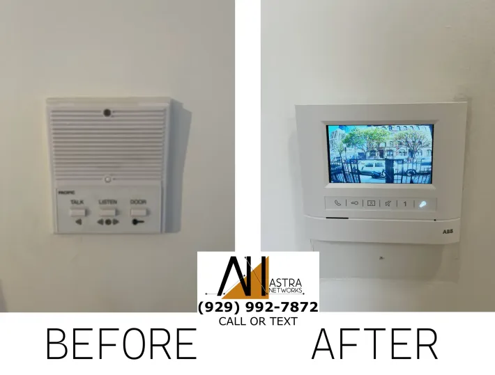 A before and after picture of a security system