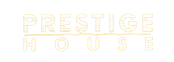 La palabra casa de prestigio está escrita en letras doradas sobre un fondo blanco.