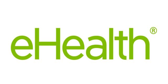 A green and white logo for ehealth on a white background