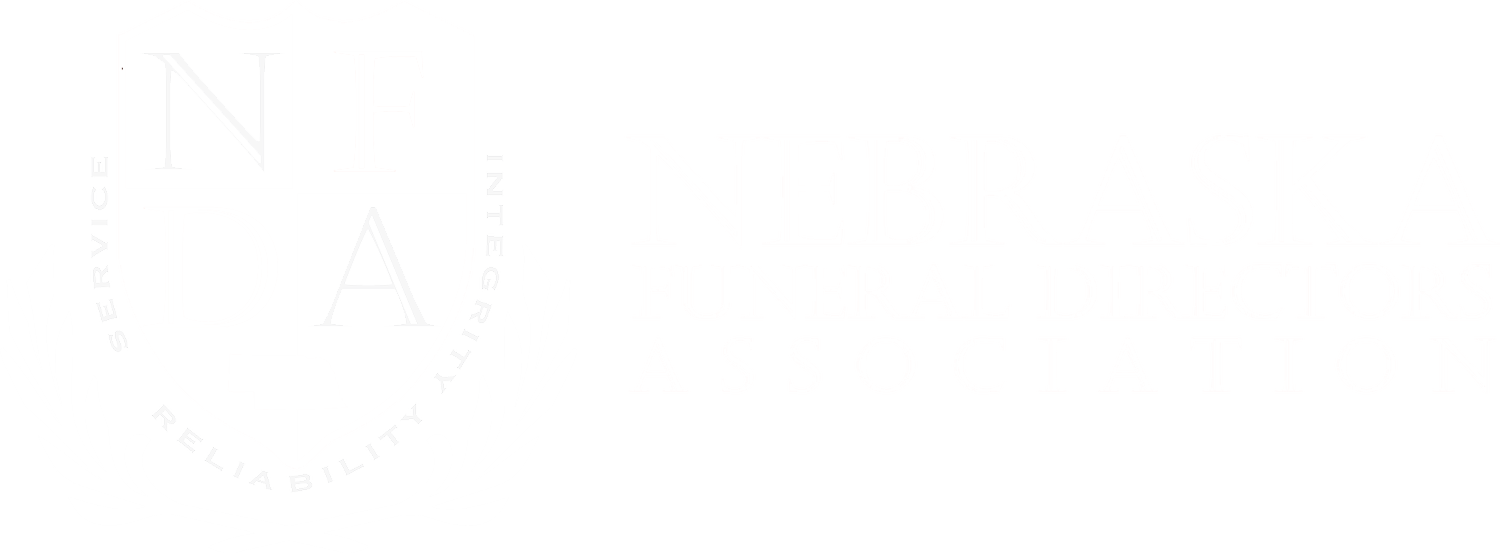Nebraska Funeral Directors Association logo in white