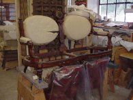 Repaired Victorian Loveseat — Mountainside, NJ — Maxwell's Furniture Restoration