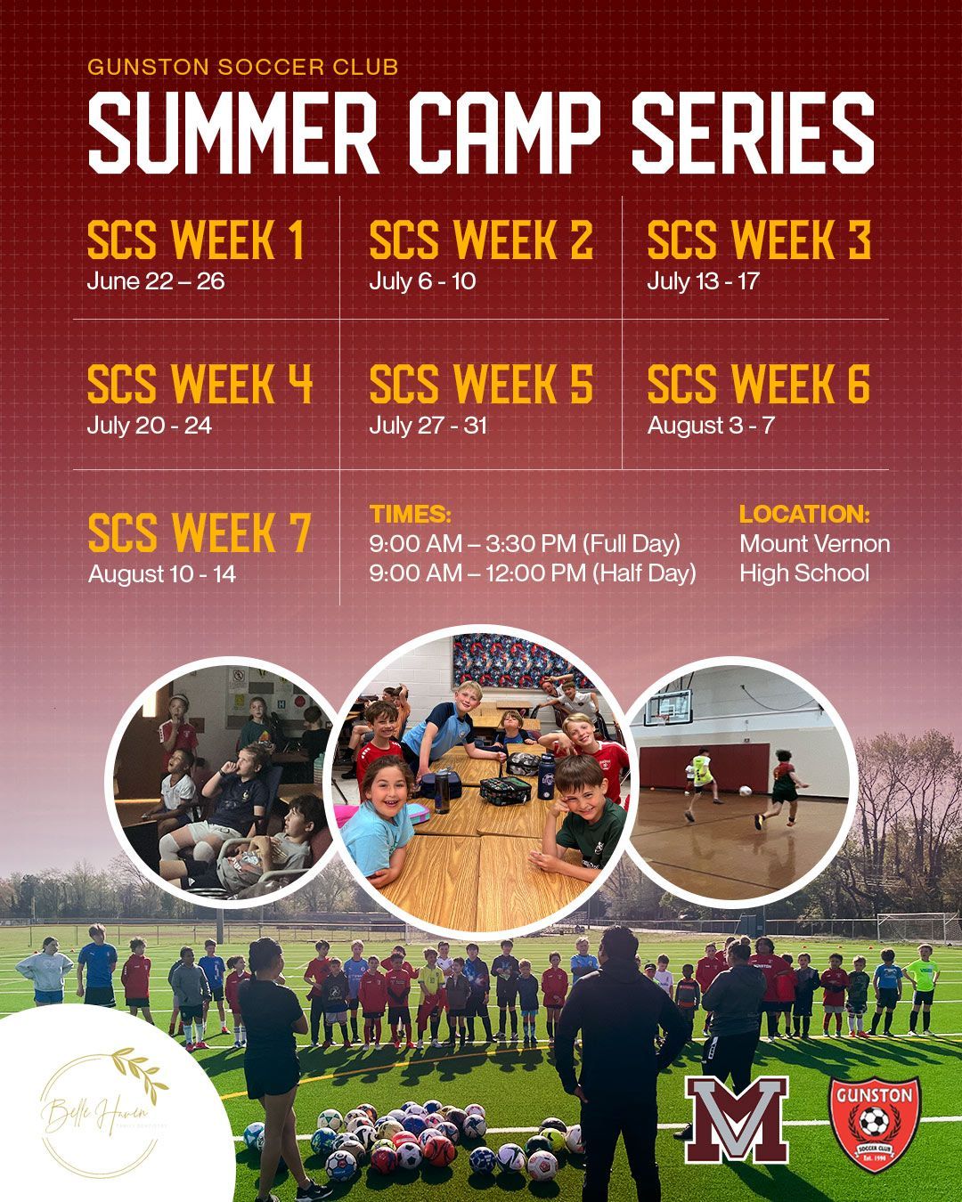 Poster for the Gunston Summer Camp Series