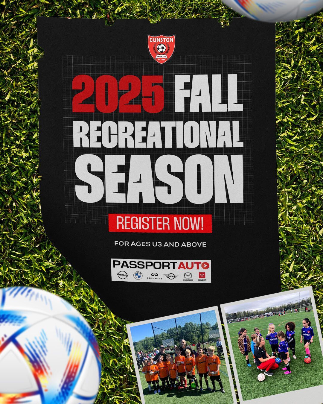 Flyer for the 2025 Fall Recreational Soccer Season for Gunston Soccer Club