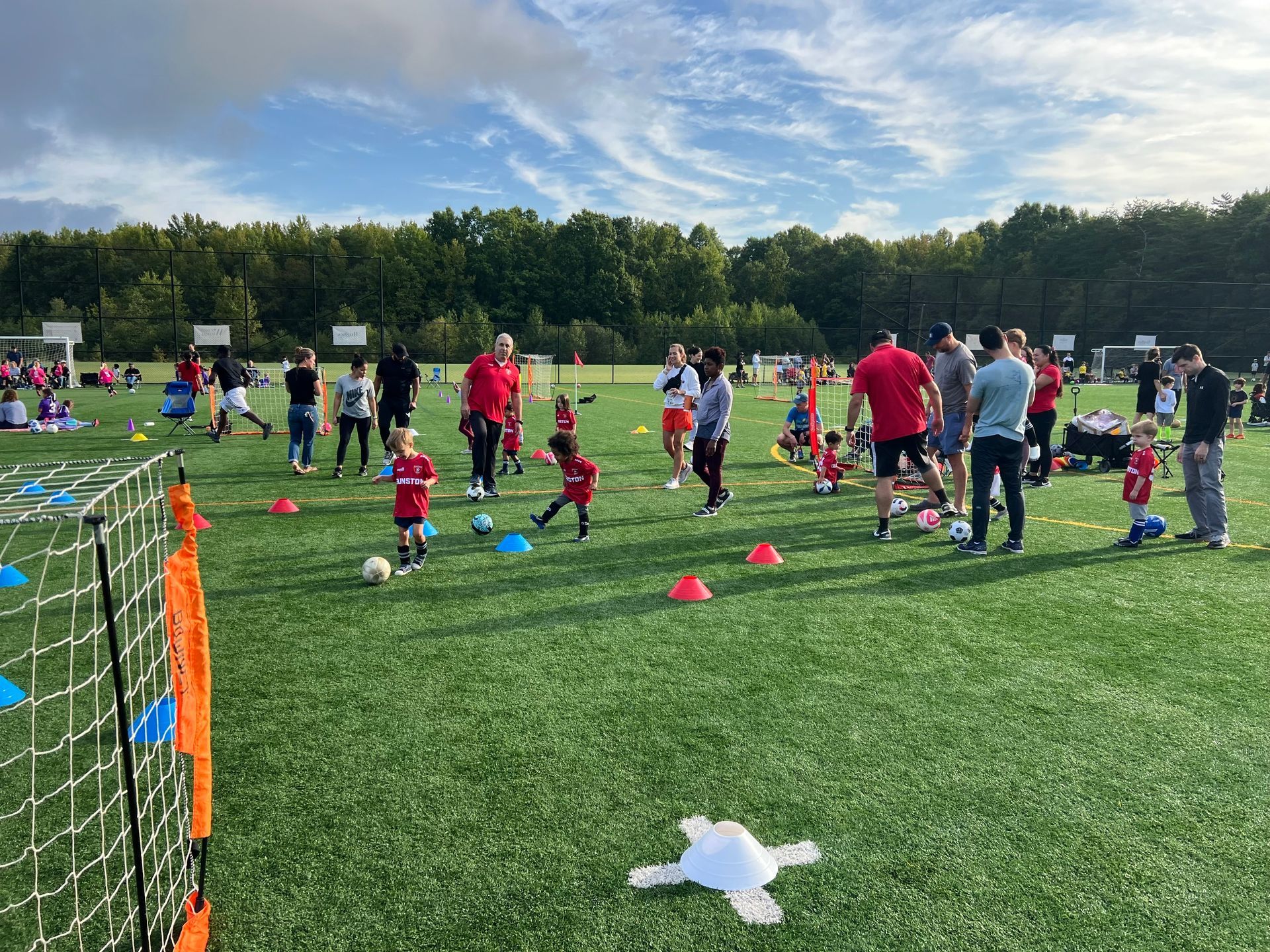 Recreational soccer practice at Gunston Soccer Club