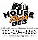 A logo for house plans by j.d. riggs