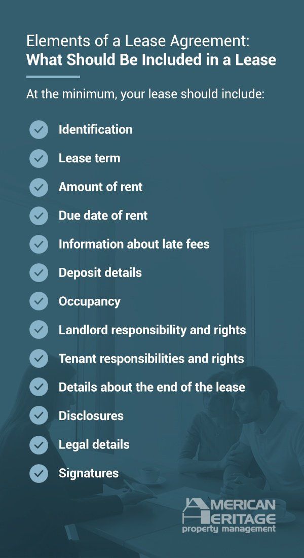 what should be included in a lease agreement