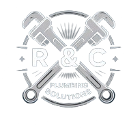 Logo: Crossed pipe wrenches with the letters R&C, and "Plumbing Solutions".