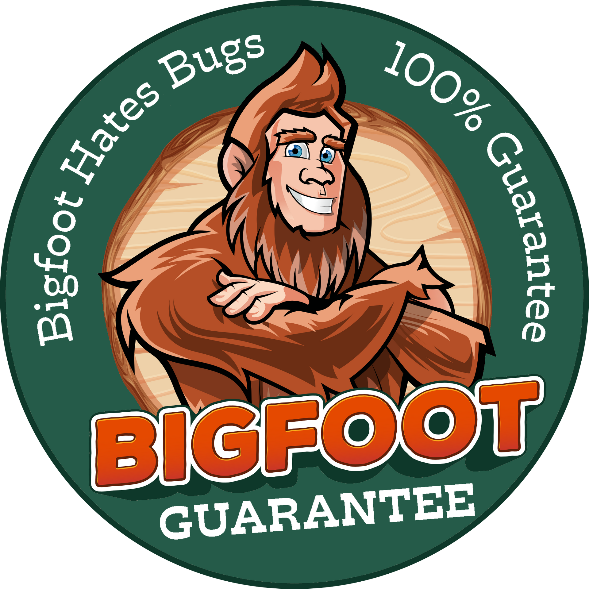 A seal that says satisfaction guaranteed with a bigfoot on it