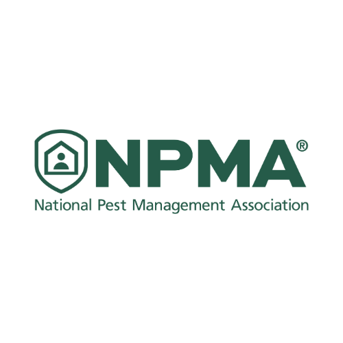 The logo for the national pest management association is green and white.