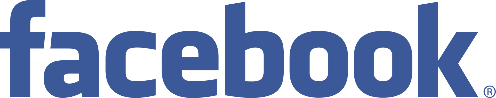 A blue facebook logo on a white background