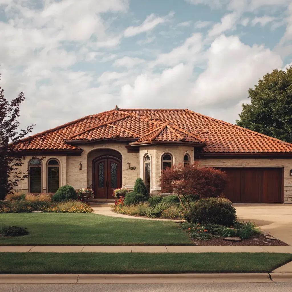 Concrete tile roofing in Joliet IL includes full tear-offs, tile battens, high-wind ridge anchors, water-shedding profiles, and fire-rated synthetic underlayment installation.