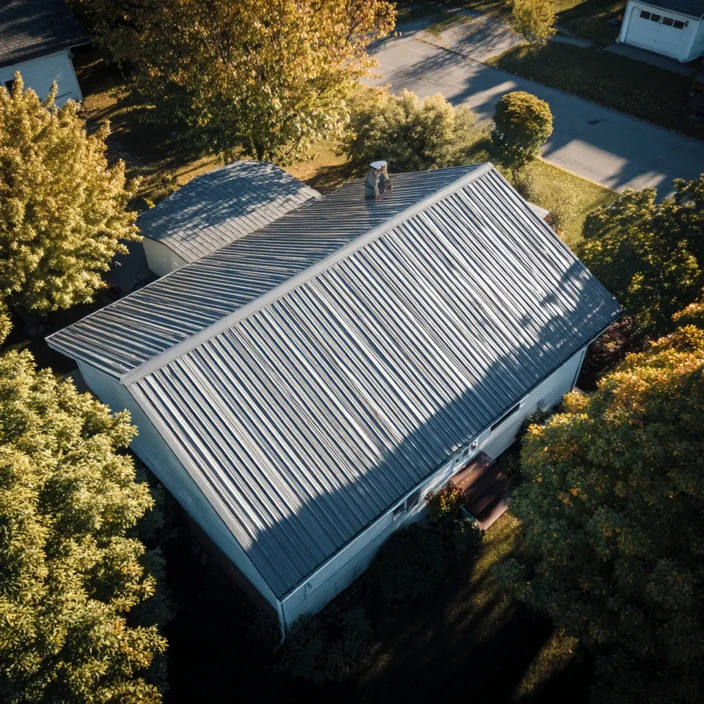 Affordable metal roofing Joliet IL includes residential steel roof replacement, ice dam-prevention eaves, gutter compatibility solutions, and snow retention guard systems.