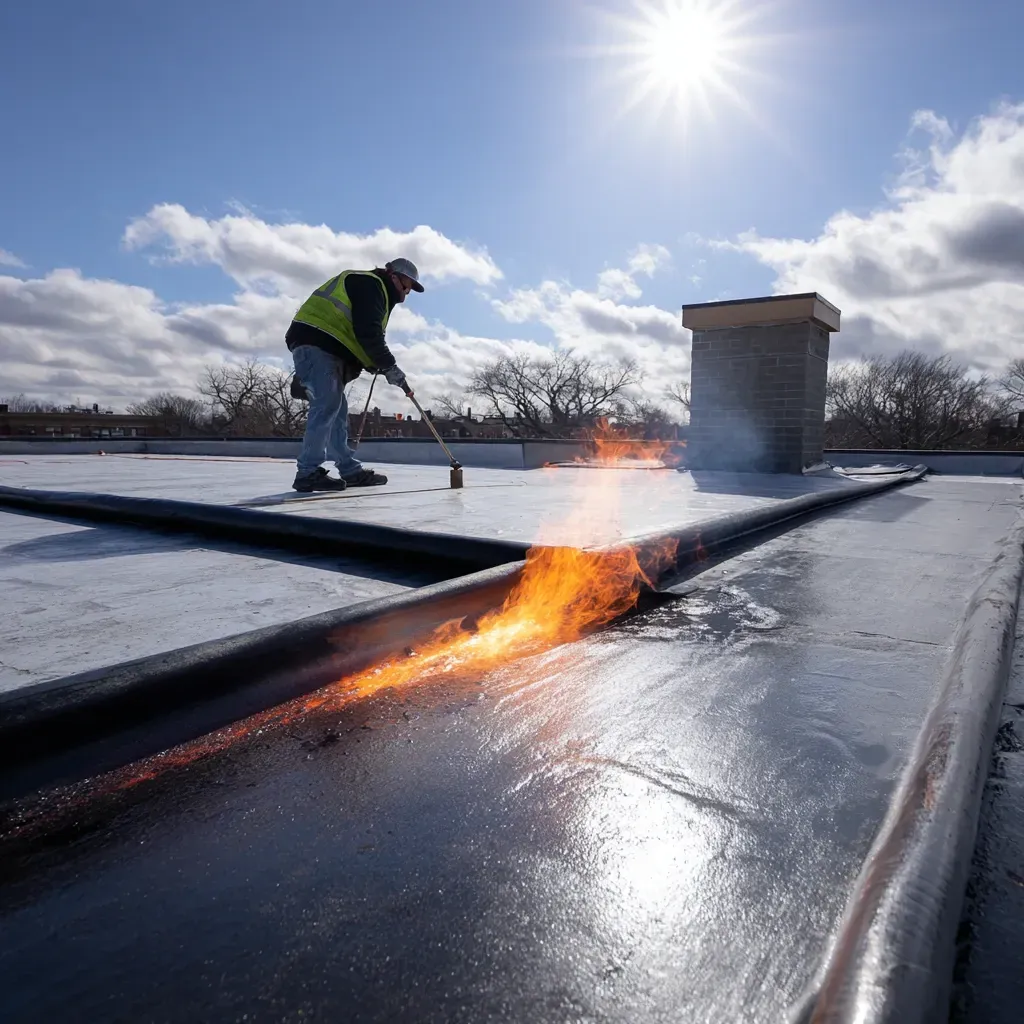 Our commercial roofing experts in Joliet IL install high-wind-rated PVC roofs, solar panel-ready TPO systems, and reinforced edge metal flashing with water shielding.