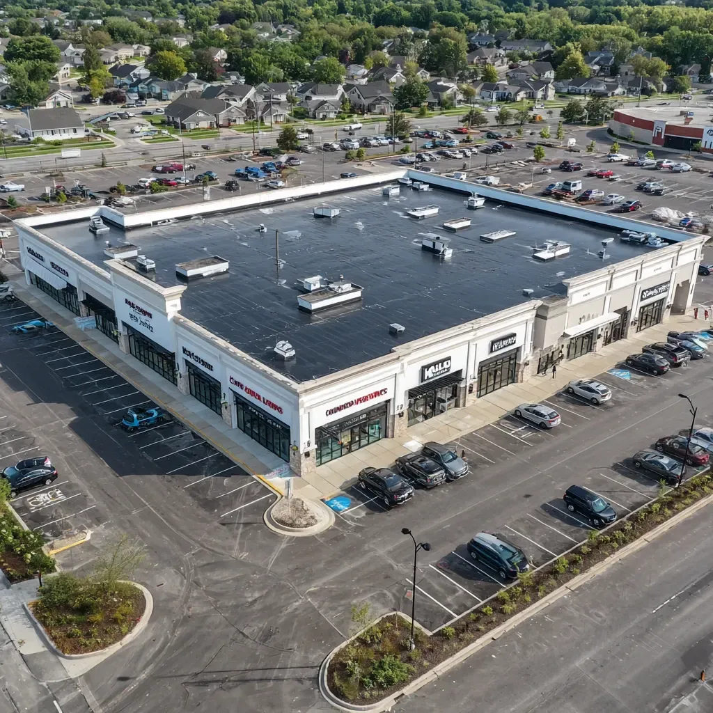 Reflective roof installation teams Joliet IL service warehouses, offices, retail buildings, and medical facilities with complete energy-efficient white roofing.