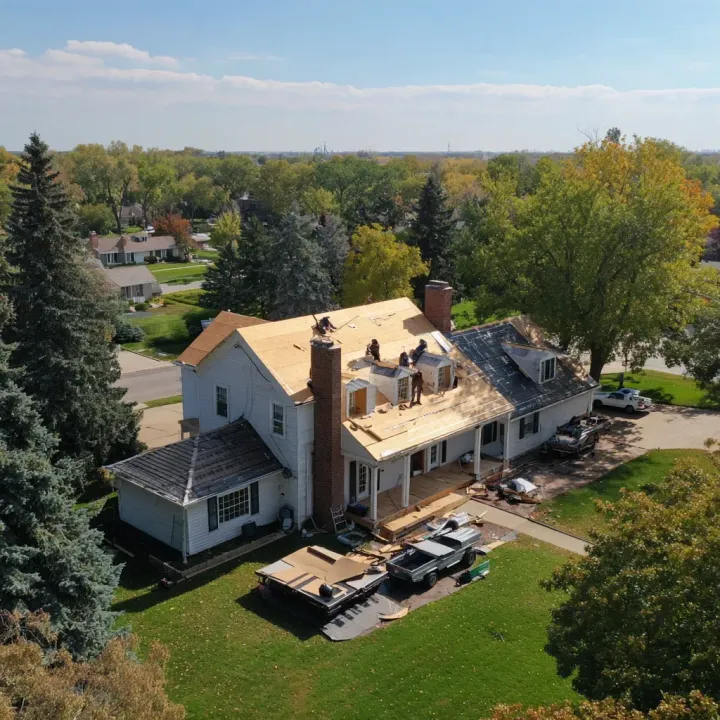 Joliet IL roofing specialists service homes near Route 30 with shingle installation, flat roof retrofits, and custom gutter and downspout alignment.