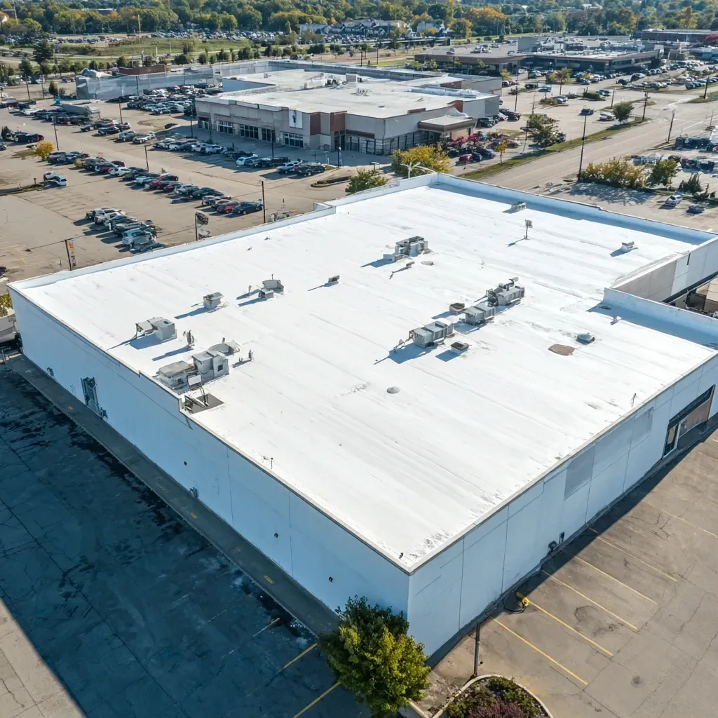 We provide reflective roofing Joliet IL for commercial buildings using GAF EverGuard TPO, Johns Manville PVC, and Firestone white membrane systems.